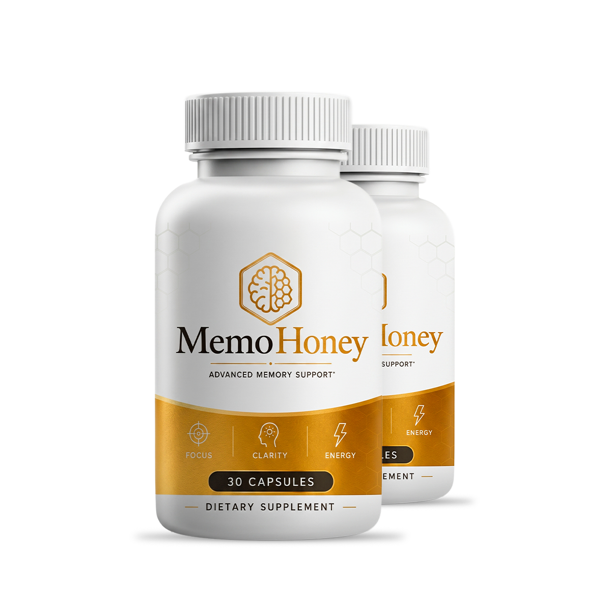 MemoHoney 2-bottle package, 60-day supply of advanced memory support capsules